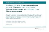 Infection Prevention and Control Lapse Disclosure Guidance ... · Infection Prevention and Control Lapse Disclosure Guidance Document . 1. Introduction . The Ontario Public Health