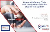 Coping with Supply Chain Risk through More Effective ... · Source: Hackett Group “Raising the bar in procurement ... Self Service Procurement Purchasing Payables Procurement Analytics.