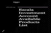 22 November 2019 Escala Investment Account Available ...€¦ · The information should be read in conjunction with the Escala Investment. Account Product Disclosure Statement (PDS)