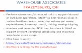 WAREHOUSE ASSOCIATES FRAZEYSBURG, OH · $10.00 per hour/3 hrs per day/4 p.m. –7 p.m. General cleaning and floor work Vacuuming, sweeping, wet and dust mopping, trash removal, restroom