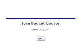 June Budget Update - azleg.gov · Willingness of the public to resume normal activities ... revenue. Under June update, we would reach that level in ’23. ...
