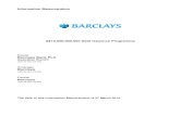 Information Memorandum - Barclays · 3/27/2014  · Information Memorandum, except as expressly stated in this Information Memorandum. No offer This Information Memorandum does not,