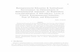 Entrepreneurial Education & Institutional Environment As ... · Entrepreneurial Approach: An Exploratory Conceptualization of Self-efficacy, Locus of Control, Entrepreneurial Intention,