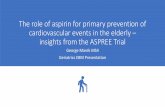The role of aspirin for primary prevention of ... · A randomized trial of low -dose aspirin in the primary prevention of cardiovascular disease in women. Ridker PM, Cook NR, Lee
