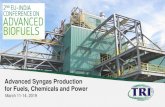 Advanced Syngas Production for Fuels, Chemicals and Power · Integrated Thermochemical biorefinery MSW Derived Feedstock to FT Fuels Based on TRI steam reforming technology In Construction