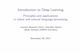 Introduction to Deep Learning Principles and applications in vision … · 2018-06-19 · Applications: Neural Machine Translation I End-to-End translation I Most online machine translation