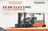REACH NEW HEIGHTS PEAK ELECTRIC PERFORMER · 2019-11-01 · NEW TOYOTA 80V ELECTRIC SOLID PNEUMATIC FORKLIFT. Never compromise. The Toyota 80V Electric holds its own against mid-level