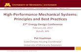High-Performance Mechanical Systems: Principles and Best ... · § All ventilation must be balanced (per Code). – The (whole house) residential mechanical ventilation system must