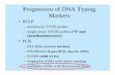 Progression of DNA Typing Markers - Strbase · Progression of DNA Typing Markers •RFLP – multilocus VNTR probes – single locus VNTR probes (32P and chemiluminescence) •PCR