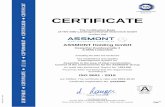 Zertifikat-A4 ISO 9001 Haupt+Anlage1-Assmont e · ISO 9001 : 2015 are fulfilled. The certificate is valid until 2021-10-31 Certificate Registration No. Q1530850 Vienna, 2019-02-06