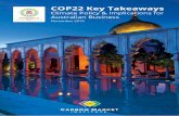 COP22 Key Takeaways - The Carbon Market Institutecarbonmarketinstitute.org/wp-content/uploads/2017/... · in Marrakech for the annual UNFCCC Climate Conference. The global gathering