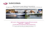 S INFORMATION PACKAGE 2012 2013 EXCHANGE STUDENTSportal.savonia.fi/pdf/...Students_2012-2013_Varkaus... · Study Information Package 2012 – 2013 for Exchange Students Savonia UAS,