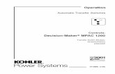 Controls: Decision-Makerr MPAC 1200resources.kohler.com › power › kohler › industrial › pdf › tp6866.pdfAutomatic Transfer Switches Controls: Decision-Makerr MPAC 1200 Transfer