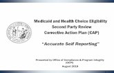 Medicaid and Health Choice Eligibility Second Party Review ...€¦ · Second Party Reviews •Eligible Case •Eligibility Errors •Internal Control Errors Disclaimer: The errors
