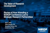The Value of Research Development Stories of How Attending ... › assets › RDConf2018 › presentations › nordp-… · Discussion – How to maximize your NORDP conference experience