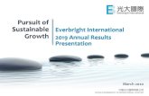 Pursuit of Sustainable Everbright International …Pursuit of Sustainable Growth March 2020 中國光大國際有限公司 CHINA EVERBRIGHT INTERNATIONAL LIMITED Everbright International