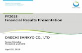 FY2018 Financial Results Presentation - Daiichi … › media_investors › investor...Final investment decisions should be made at your own discretion. Daiichi Sankyo assumes no responsibility