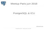 Meetup Paris juin 2018 PostgreSQL & ICU · 2018-06-29 · PostgreSQL & ICU – Meetup Paris juin 2018 Versions des collations Chaque collation a un numéro de version donné par une