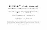 European Computer Driving Licence Advanced Word Processing ...ciatraining.co.uk/samples/ECDL_L3_Word2010_SAMPLE.pdf · ECDL® Advanced European Computer Driving Licence ® Advanced