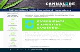 EXPERIENCE. EXPERTISE. EVOLVED. - Cannasure · 2019-12-12 · EXPERTISE CULTIVATORS DISPENSARIES PROCESSORS & MANUFACTURERS ANCILLARY BUSINESSES LANDLORDS TESTING LABORATORIES Cannasure