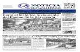 Hospìtal de Quilmes Cerró el histórico restaurante ... Noticia 198.pdf · “Nunzio” Miguel, puso en funciona-miento. Se trata de micros que se instala-rán en puntos neurálgicos