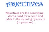 ADJECTIVES - aees.gov.in · Demonstrative adjectives These are the words which ‘point out’ at something or someone (like demonstrative pronouns) Which umbrella is yours? Whose