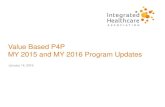 Value Based P4P MY 2015 and MY 2016 Program Updates...The MY 2015 Meaningful Use of Health IT (MUHIT) Domain for the Value Based P4P program includes the following three measures: