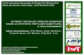 NUTRIENT RECYCLING FROM BIO-DIGESTION WASTE AS SYNTHETIC … › download › pdf › 55826979.pdf · WASTE AS SYNTHETIC FERTILIZER SUBSTITUTES: A FIELD EXPERIMENT Laboratory of Analytical