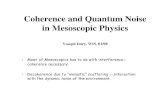 Coherence and Quantum Noise in Mesoscopics 08 › conferences › QuantumNoise › ... · Coherence and Quantum Noise in Mesoscopic Physics Yoseph Imry, WIS, 01/08 • Mostof Mesoscopicshas