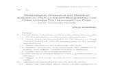 Morphological Anatomical and Statistical Analyses on The ... · Mesopotamia in order to clarify the present-status of the research including the four laws (Ur-Nammu (UN), Lipit-Ishtar