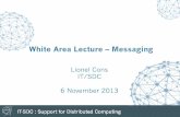 White Area Lecture – Messaging - CERN WA 06-11-2013 - Messaging.pdf · Messaging software White#Areas#Lecture#–Messaging## L.#Cons#–6#Nov#2013# 11 Broker& Qpid% MRG% HornetQ%