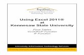 Using Excel 2011 at Kennesaw State University€¦ · University InformationTechnologyServices! Training, Outreach, LearningTechnologies and Video Production Using Excel 2011® at