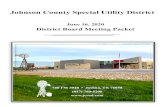 Johnson County Special Utility District · Johnson County Special Utility District 740 FM 3048 • Joshua, TX 76058 (817) 760-5200  June 16, 2020 District Board Meeting Packet