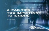 6 ITAD TIPS TOO IMPORTANT TO IGNORE€¦ · 6 ITAD TIPS TOO IMPORTANT TO IGNORE ... 1.ain a complete and accurate list of IT assets. Maint Many clients use their IT asset management