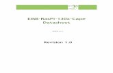 EMB-RasPI-130x-Cape Datasheet · Introduction 1 Introduction The EMB-RasPI-130x-Cape is an extension board for both EMB-LR1301-mPCIe [1] and EMB-LR1308-mPCIe, specially designed for