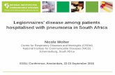 Legionnaires’ disease among patients hospitalised with … · 2016-10-23 · Legionnaires’ disease among patients hospitalised with pneumonia in South Africa Nicole Wolter Centre