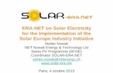 ERA-NET on Solar Electricity for the Implementation of the Solar … · 2013-10-07 · ERA-NET on Solar Electricity for the Implementation of the Solar Europe Industry Initiative