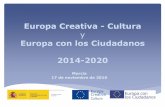 Europa Creativa - Cultura › dam › jcr:1e6159f6-e7fe-4fad-8af9-e1060… · presente y futuro de Europa y estimulen la participación ciudadana a nivel de la UE . Cofinanciación