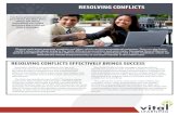 RESOLVING CONFLICTS - Chart Your Course International · PDF file Resolving Conflicts helps managers develop skills to identify the source of team member conflicts. Using effective