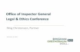 Office of Inspector General Legal & Ethics Conference presentation.pdfSOCIAL MEDIA RELEVANE: DON’T USE SM TO HARASS •Indiana Rule of Professional Conduct 4.4(a) prohibits a lawyer
