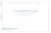 Policy Challenges for Emerging and Developing Economies · shoring up fiscal positions, keeping adequate foreign reserves, and strengthening policy frameworks. Financial ... many