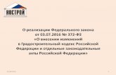 О реализации Федерального закона от 03.07.2016 № 372 ...nostroy.ru/372fz/faq/Презентация по 372-ФЗ... · 2016-09-06 · 01.09.2016