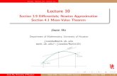 Lecture 10 - Section 3.9 Differentials; Newton ... › ... › lectures › lecture10.pdf · Review Section 3.9 Section 4.1 Diﬀerentials Newton Approximation Convexity Conditions
