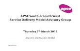 APSE South & South West Service Delivery Model …apse-archive.org.uk/presentations/2013/03/SSW Service...2007/03/13  · APSE South & South West Service Delivery Model Advisory GroupService