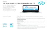 PSG AMS Commercial Notebook Datasheet 2013 · Datasheet HPProBook430G3NotebookPC Thethin,light,toughdesignof theHPProBook430gives mobileprofessionalspowerful toolstostayproductiveon