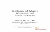 College of Music (Academic) Data Booklet Booklet Academic.pdfCollege of Music (Academic) Data Booklet Spring Term 2008 Quality Enhancement Review prepared by the Office of Institutional
