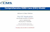 Comprehensive ESRD Care (CEC) Model - CMS Innovation Center · CMS needs to know some basic information about the legal status of the proposed ESCO – Do not need to be incorporated