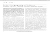 Vol 456 6 November 2008 LETTERSstephenslab.uchicago.edu/assets/papers/Novembre2008.pdf · letters Genes mirror geography within Europe John Novembre 1,2 , Toby Johnson 4,5,6 , Katarzyna