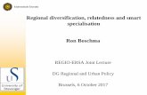Regional diversification, relatedness and smart ...activities 1. relatedness and diversification • smart specialisation is part of EU regional and innovation policy • objective