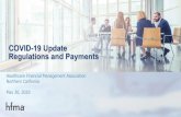 COVID-19 Update Regulations and Payments€¦ · COVID-19 Update Regulations and Payments Healthcare Financial Management Association. Northern California. May 30, 2020